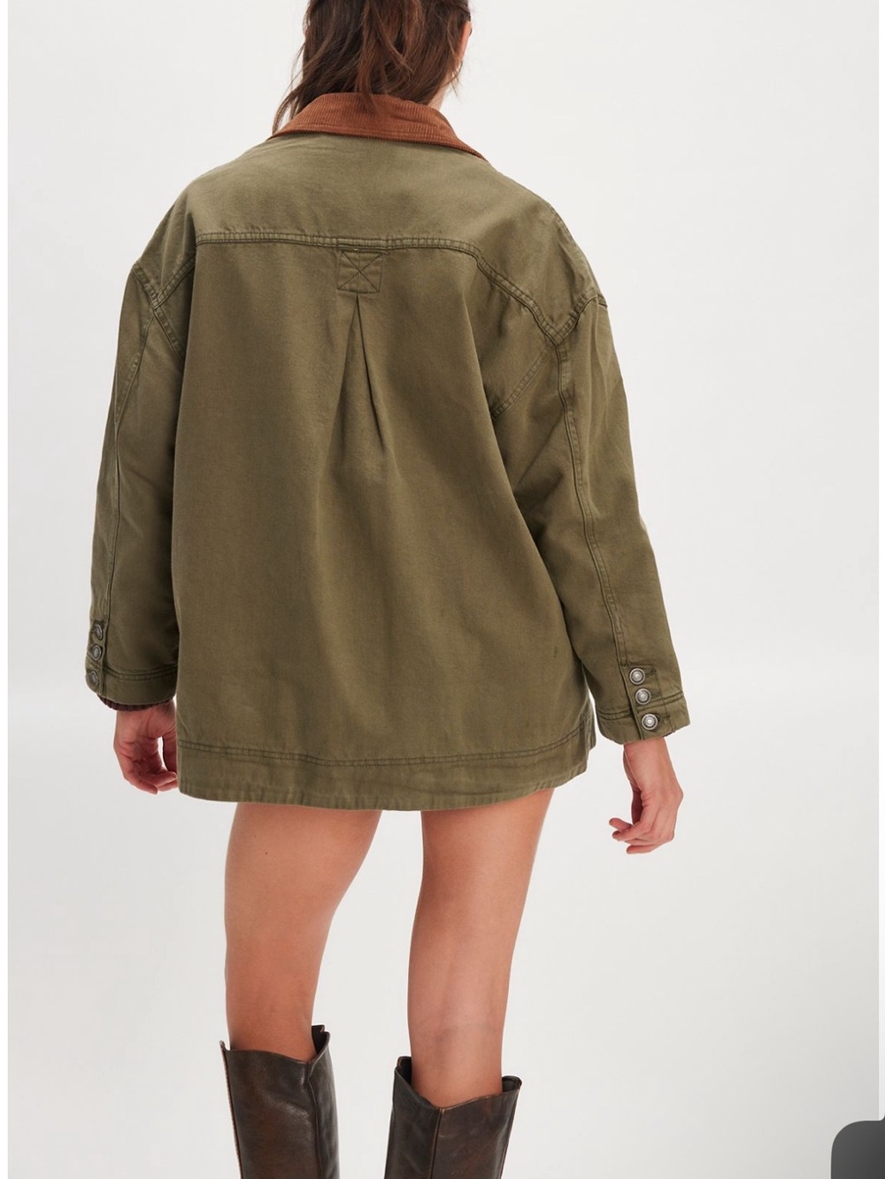 We the Free / Free People Denim Barn Coat L - Picture 3 of 6